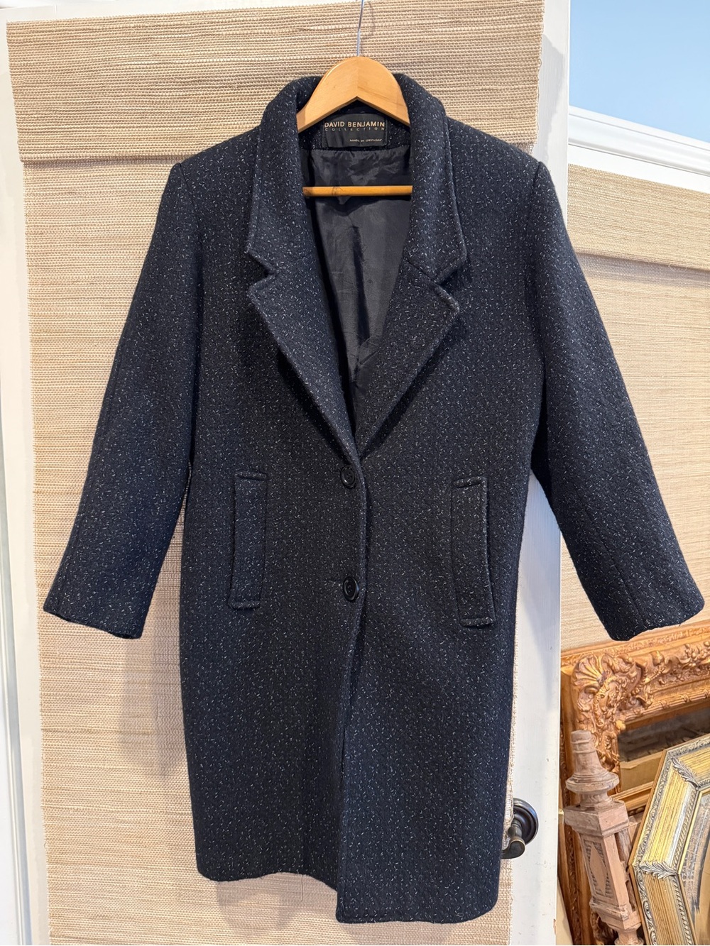 Vintage Classic Black Long Wool Coat - Picture 3 of 13